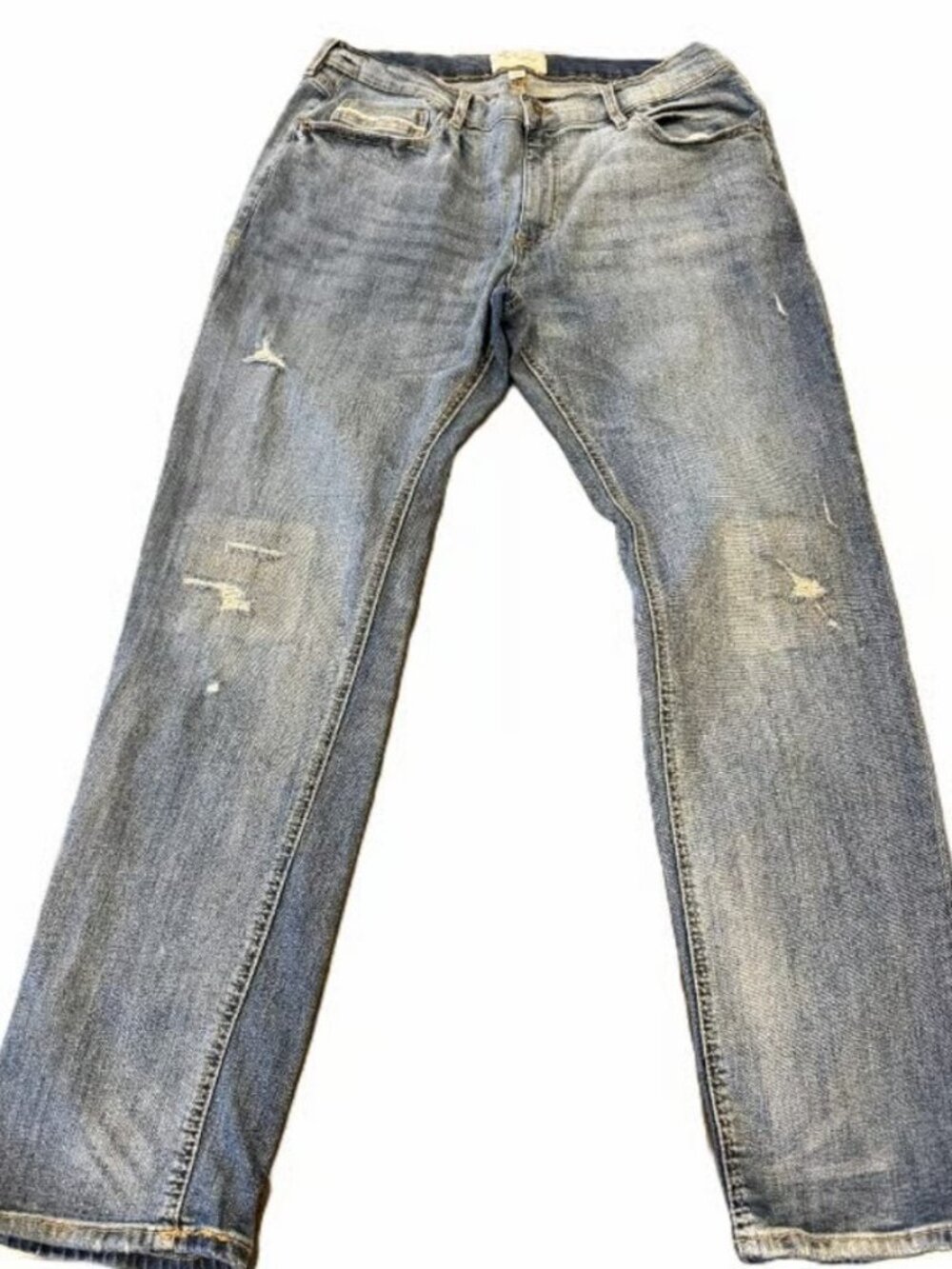 Sun + Stone Men’s Relaxed Straight Lightly Distressed Denim Jeans Size W36 L32